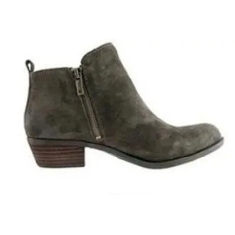 Stiefelette mit niedrigem Absatz und Vintage-Finish - Damenstiefeletten