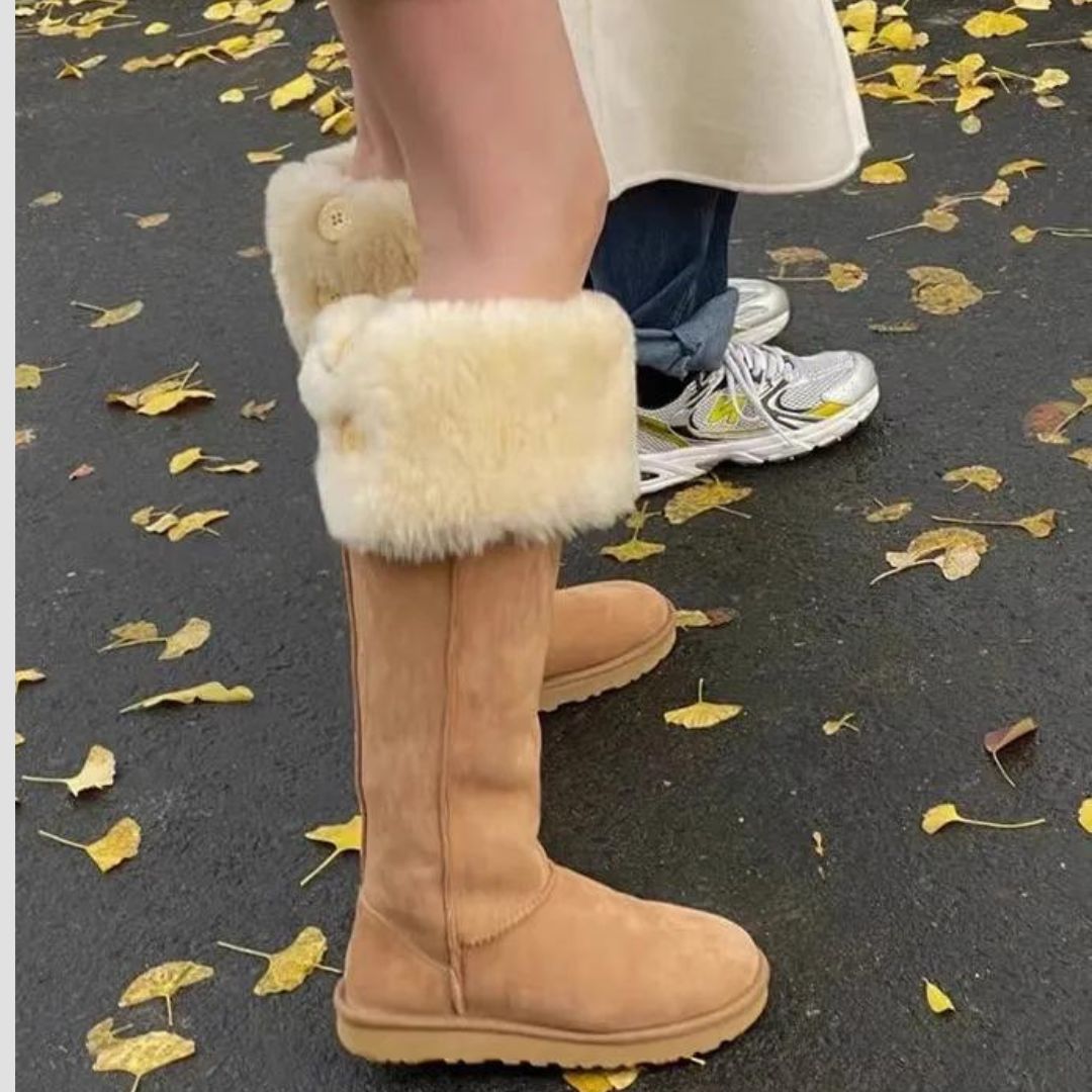 Elegante Wildleder-Winterstiefel mit Plüschfutter