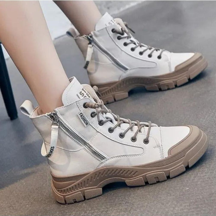 Elegante hohe Sneaker-Stiefel mit Reissverschluss