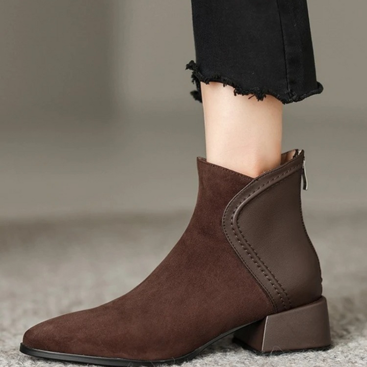 Stylische Ankle Boots mit Cutouts und niedrigem Absatz - Damen Ankle Boots