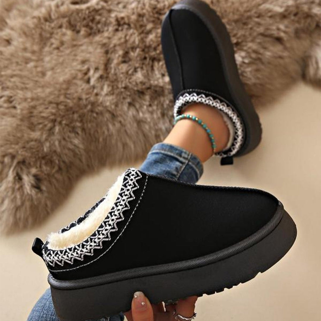 Damen - Chunky Snow Boots - Warm Muffin Style - Stylish Winter Footwear