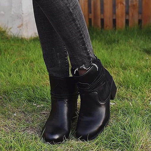 Damen - Stiefel - Vintage Schnürung aus hochwertigem Material - Modische Damenstiefel für jeden Anlass