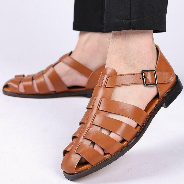 Elegante Ledersandalen für Herren - Klassisches Design - Komfortabel & Stilvoll - Perfekt für jede Gelegenheit