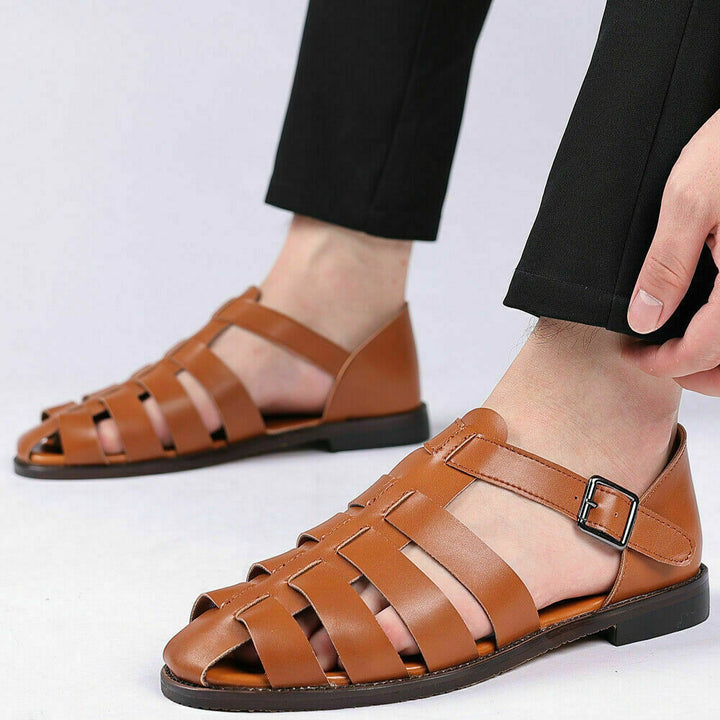 Elegante Ledersandalen für Herren - Klassisches Design - Komfortabel & Stilvoll - Perfekt für jede Gelegenheit