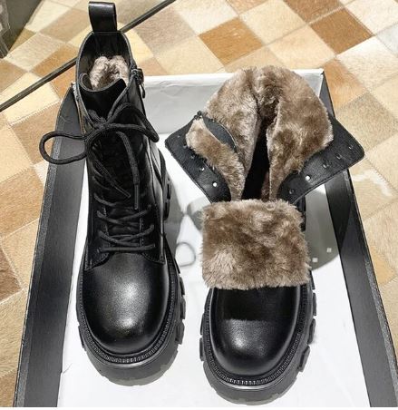 Damen - Schneestiefel - Reißverschluss, Warmfutter - Winterstiefel für kalte Tage