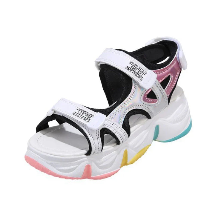 Bunte Plateau-Sandalen