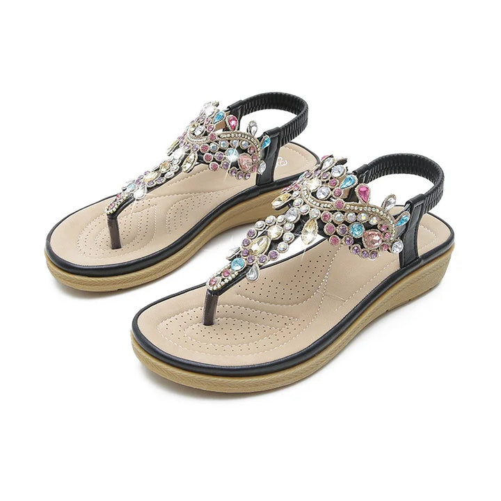 Modische Damen-Sandalen mit Strass und Plateau