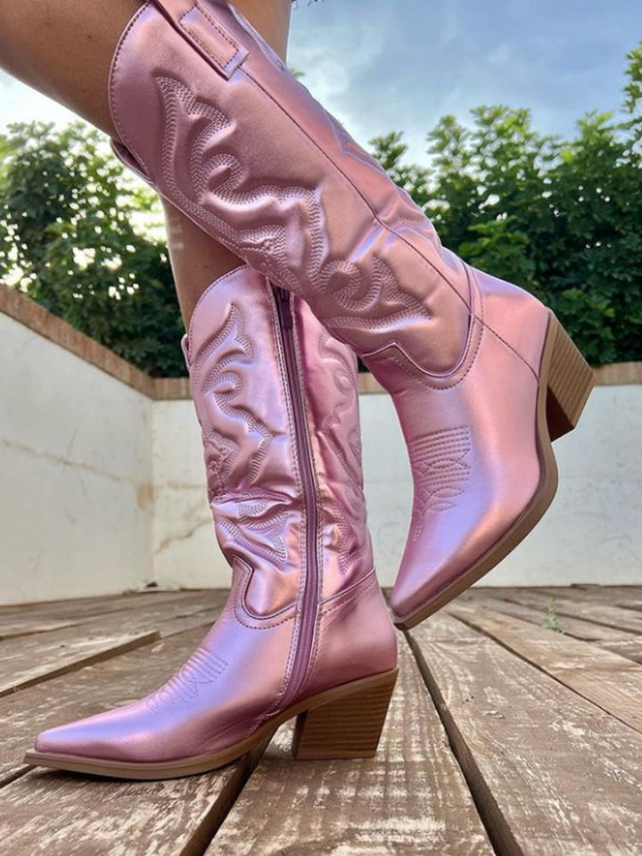 elegante Metallic-Cowboystiefel