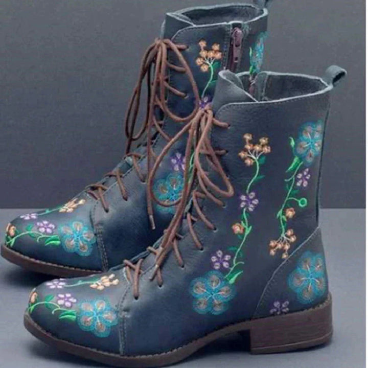 Damen - Retro-Stiefel - Ethnische Stickerei - Stylische und Bequeme Schuhe für modische Auftritte