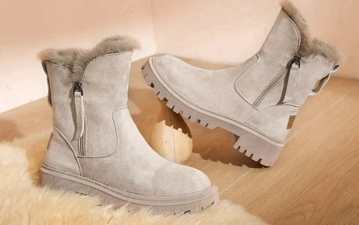 Damen - Gefütterte Stiefel - Warmes Futter - Bequeme Winterstiefel für kalte Tage