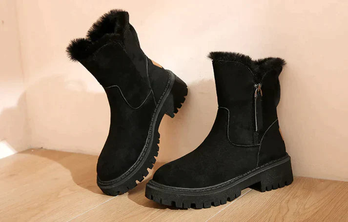 Damen - Gefütterte Stiefel - Warmes Futter - Bequeme Winterstiefel für kalte Tage