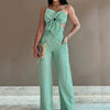 Blumen-Ausschnitt Jumpsuit