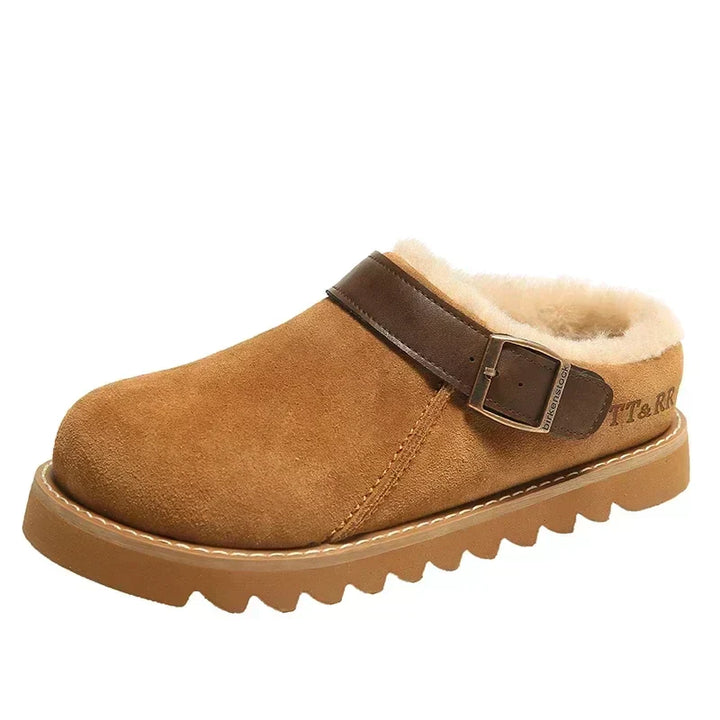 Elegante Wildleder-Clogs mit Plüschfutter