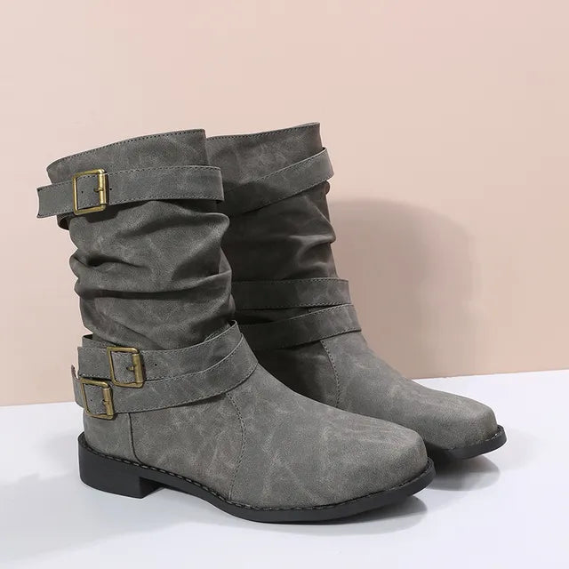 Damen - Stiefelette mit runder Spitze - Elegante Schuhe - Bequemes Design für jeden Anlass