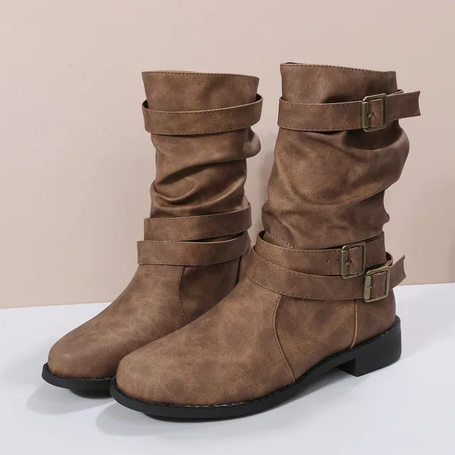 Damen - Stiefelette mit runder Spitze - Elegante Schuhe - Bequemes Design für jeden Anlass