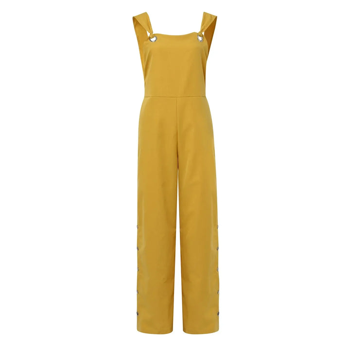 Sommerlicher Jumpsuit mit Ärmellosen Gedrehten Knoten und Taschen