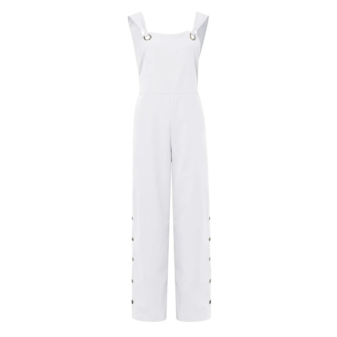 Sommerlicher Jumpsuit mit Ärmellosen Gedrehten Knoten und Taschen