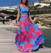 Sexy zweiteiliges Sommerkleid mit Boho-Print