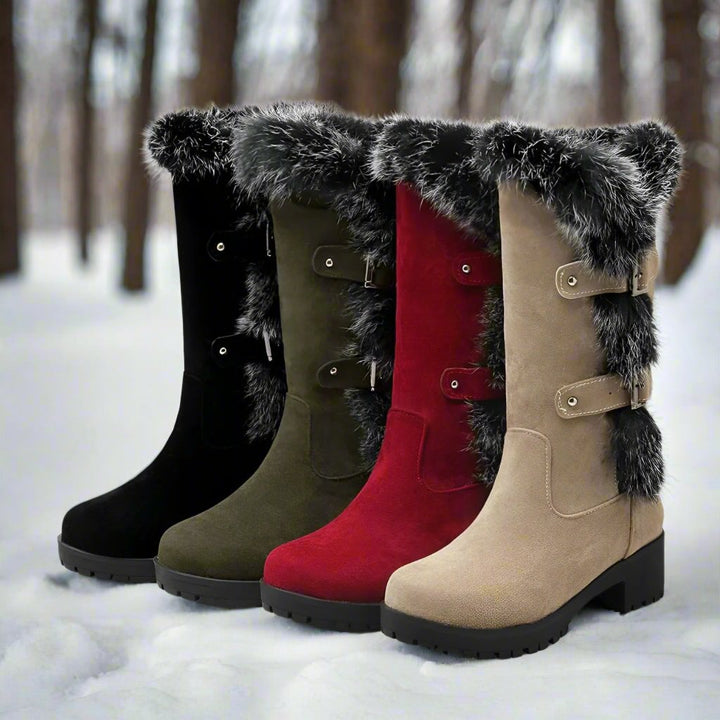 Damen - Schneestiefel - Elegantes Wildleder - Stylische Winterboots für kalte Tage