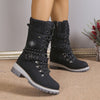 Damen - Thermo-Stiefel - Elegante Gestrickte Optik - Warm und Stilvoll für den Winter