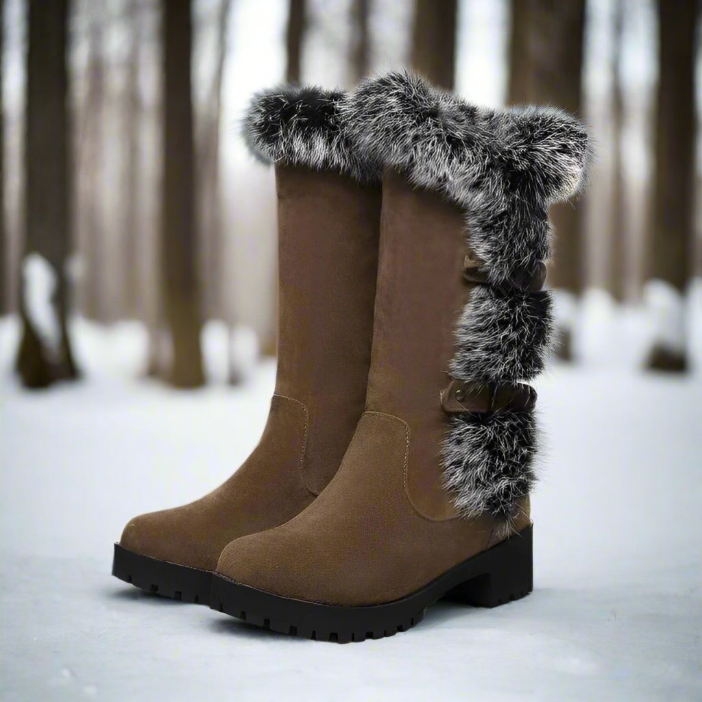 Damen - Schneestiefel - Stilvolle Wildleder - Bequeme Winterstiefel für kalte Tage