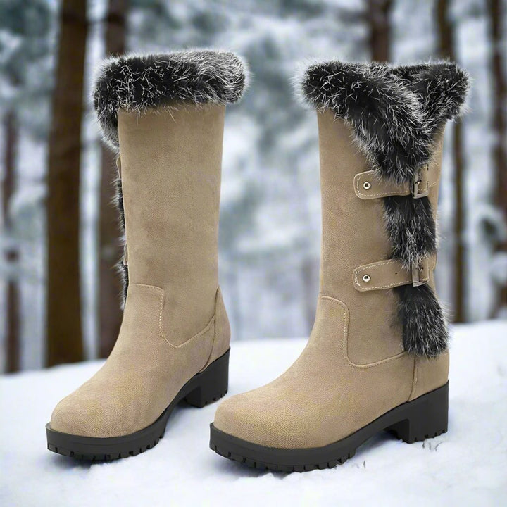 Damen - Schneestiefel - Elegantes Wildleder - Stylische Winterboots für kalte Tage