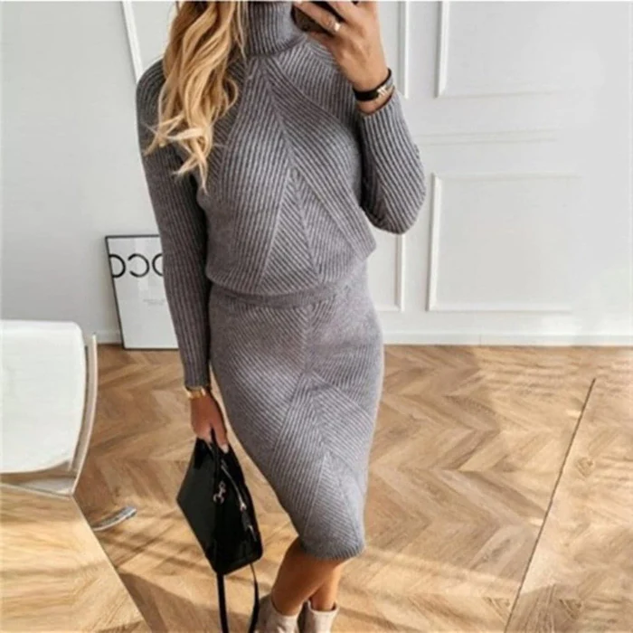 Gemütliches Pullover-Strickkleid