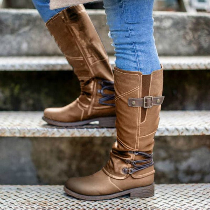 Damen - Halbhohe Winterstiefel - Warm gefüttert und stylish - Winterstiefel für kalte Tage