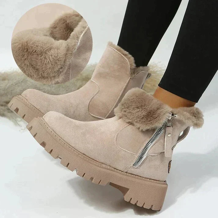 Damen - Gefütterte Stiefel - Warmes Futter - Bequeme Winterstiefel für kalte Tage