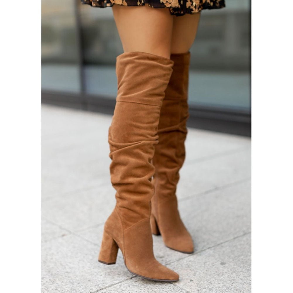 Damen - Overknee-Stiefel - Eleganter Schlupfstiefel aus hochwertigem Material - Stilvolle Damenstiefel