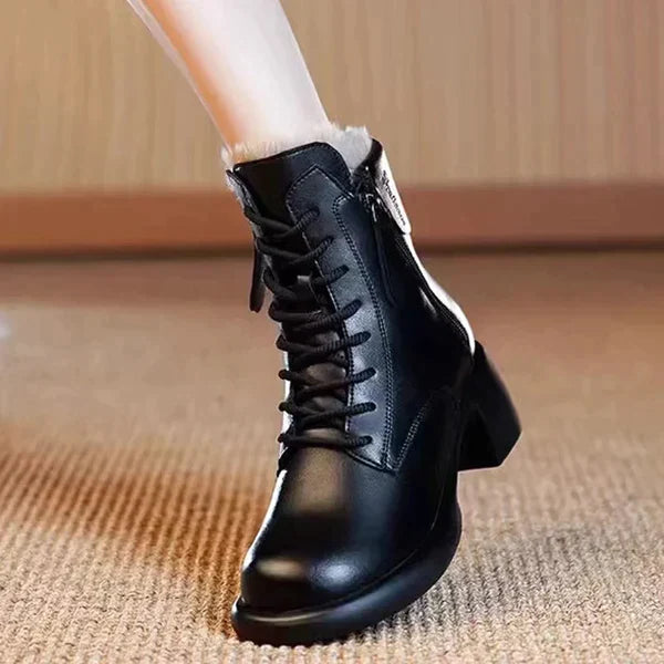 Damen - Stiefel im Vintage-Stil - Hochwertiges Leder - Modische Vintage-Schuhe für jeden Anlass