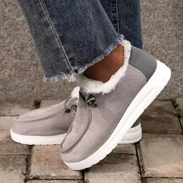 Damen - Plüsch-Schneestiefel - Warmes Fleece-Futter - Rutschfeste Sohle für optimalen Halt