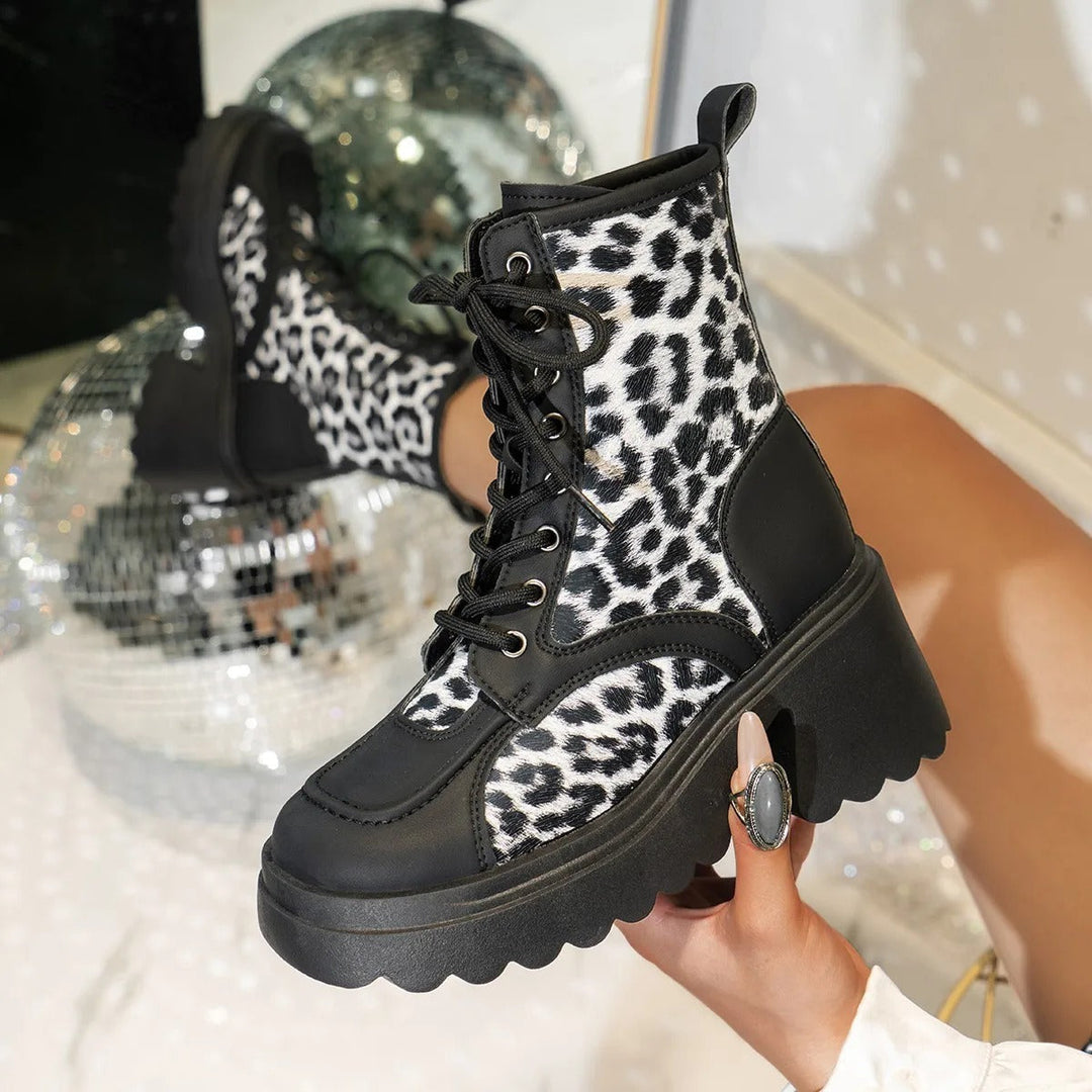 Damen - Stiefel - Leopardenmuster - Modische Schuhe für Trendsett