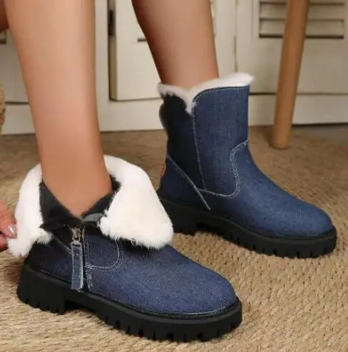 Damen - Schneestiefel - Warmes Material - Komfortable Winterstiefel für Stil und Wärme