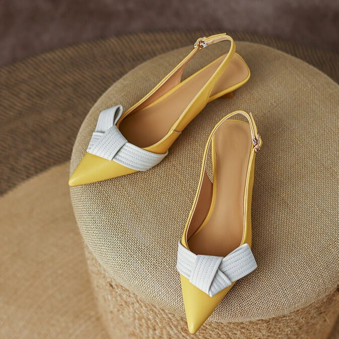 Slingback-Pumps mit spitzer Kappe