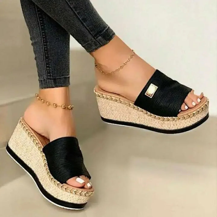 Lässige Keilabsatz-Sandalen mit Espadrille-Sohle