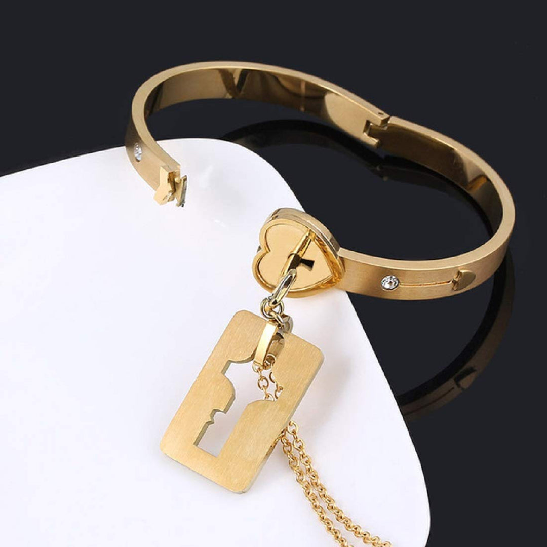 LoveLock™ Armband + Halskette Schlüssel-Set