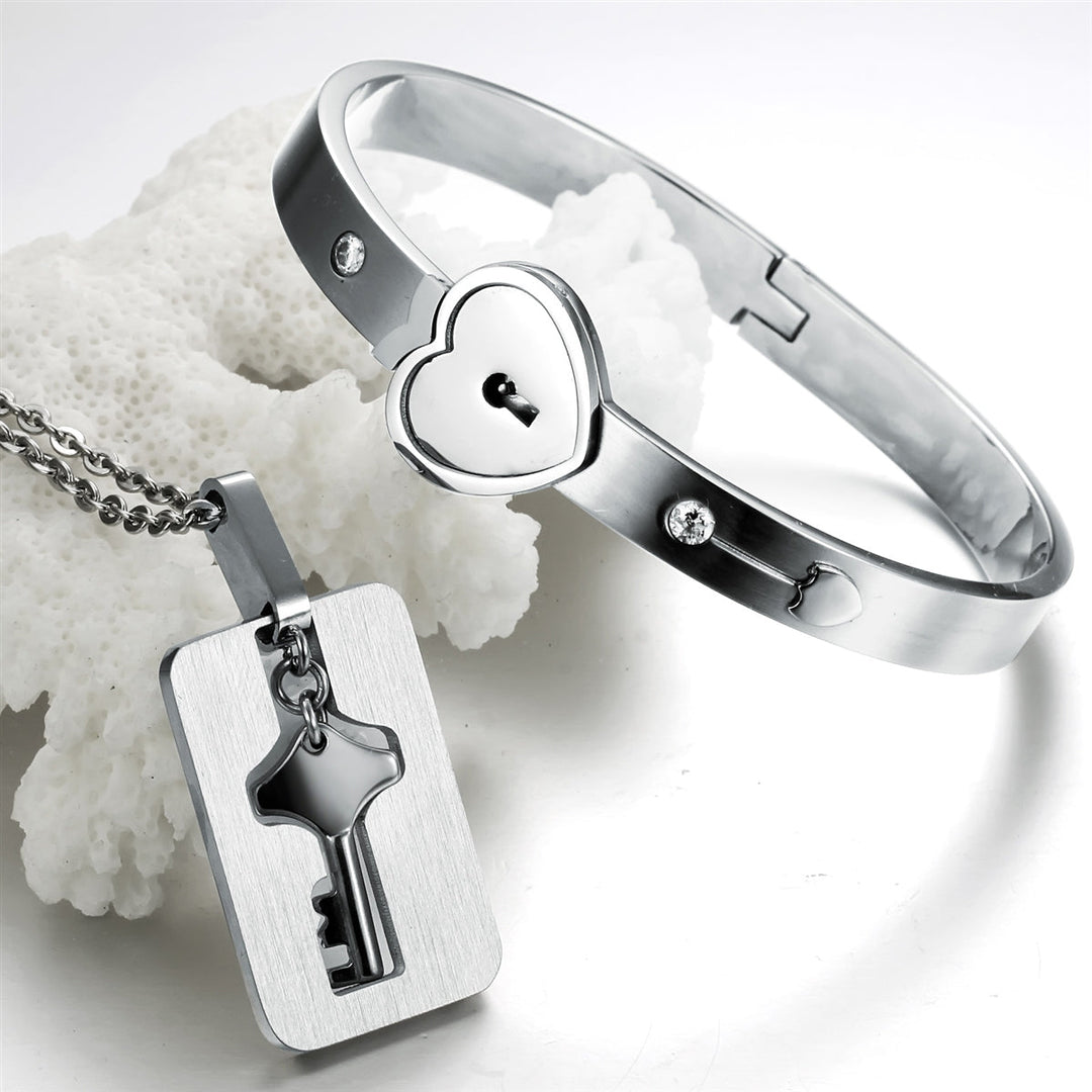 LoveLock™ Armband + Halskette Schlüssel-Set